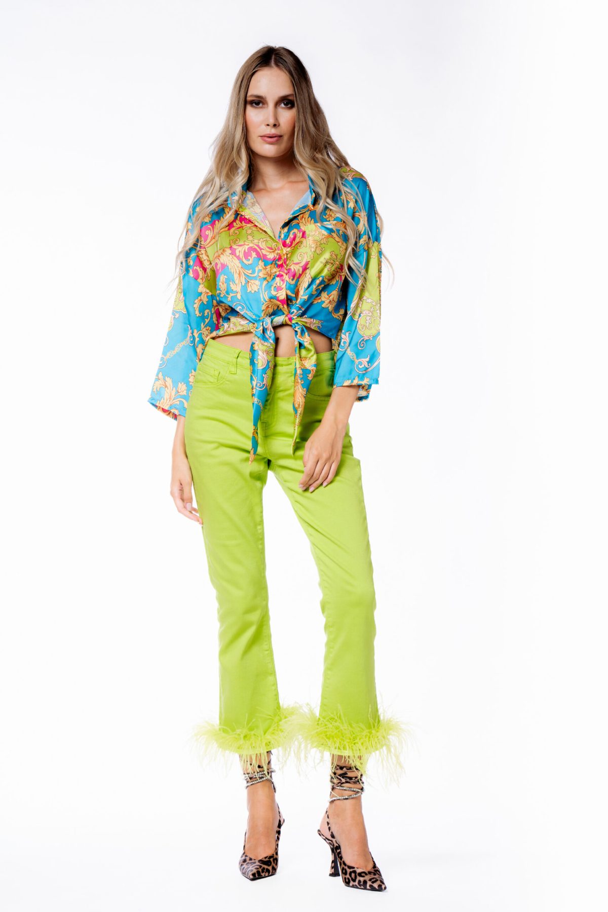camicia donna con nodo a