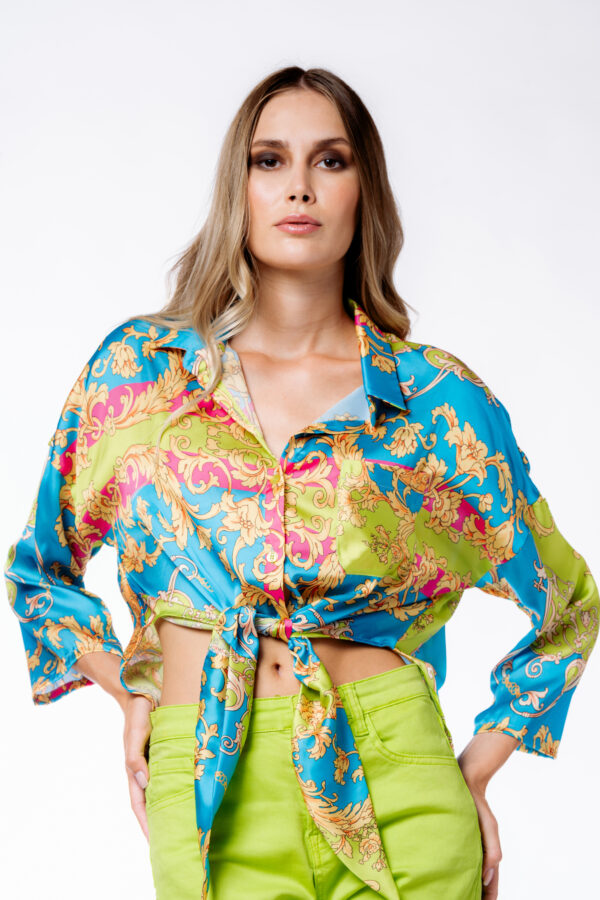 camicia donna con nodo a