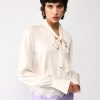 camicia donna effetto pizzo