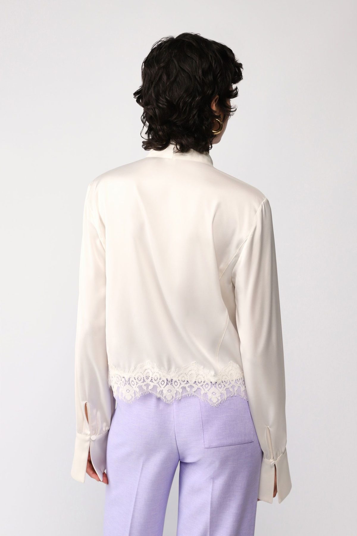 camicia donna effetto pizzo