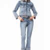 giubbino jeans ricamo farfalle