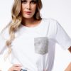 T- shirt donna tasca diamanti
