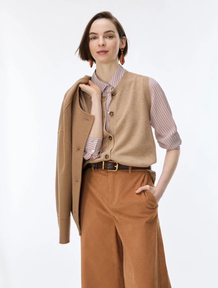 GILET IN MISTO CASHMERE IBLSUPERBO I BLUES